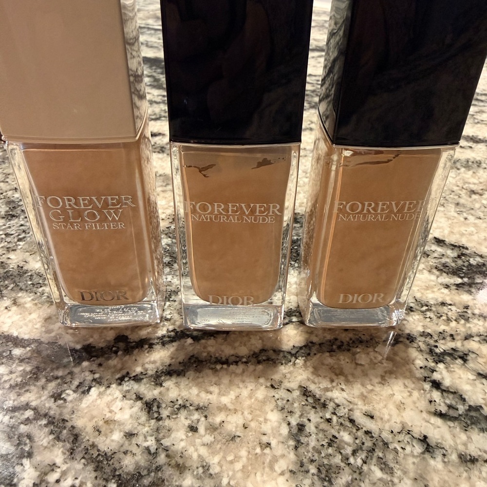 New without box DIOR Forever Glow and Natural Nude Foundation Trio shade 1-1.5N